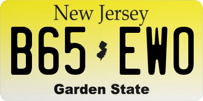 NJ license plate B65EWO