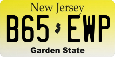 NJ license plate B65EWP