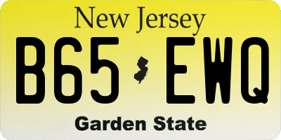 NJ license plate B65EWQ