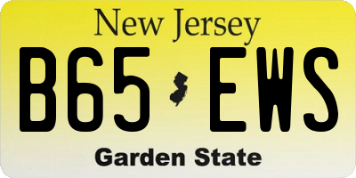 NJ license plate B65EWS