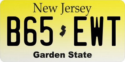 NJ license plate B65EWT