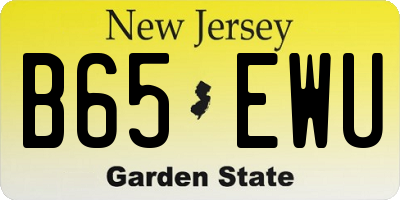 NJ license plate B65EWU