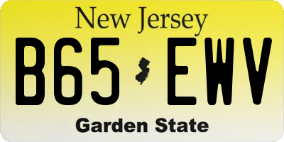 NJ license plate B65EWV