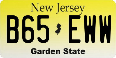 NJ license plate B65EWW