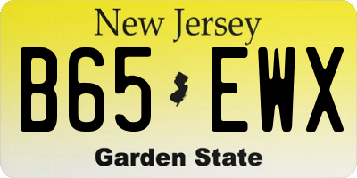 NJ license plate B65EWX
