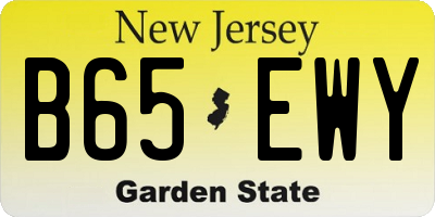 NJ license plate B65EWY