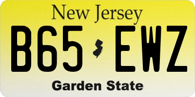 NJ license plate B65EWZ
