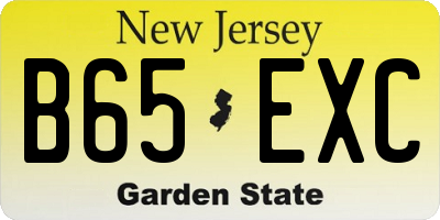 NJ license plate B65EXC