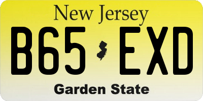 NJ license plate B65EXD