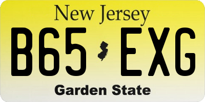 NJ license plate B65EXG