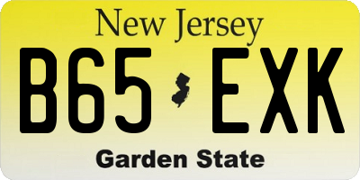 NJ license plate B65EXK