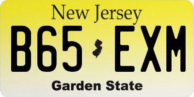 NJ license plate B65EXM