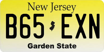 NJ license plate B65EXN