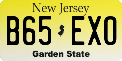 NJ license plate B65EXO