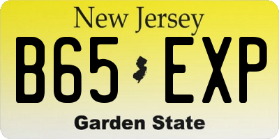 NJ license plate B65EXP