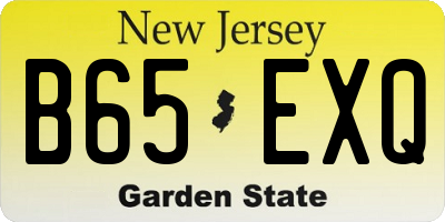 NJ license plate B65EXQ