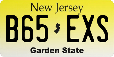 NJ license plate B65EXS