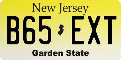 NJ license plate B65EXT