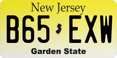 NJ license plate B65EXW