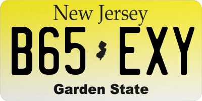 NJ license plate B65EXY