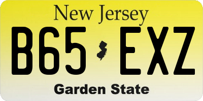 NJ license plate B65EXZ