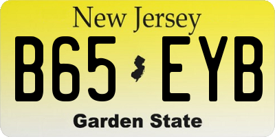 NJ license plate B65EYB