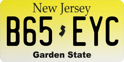 NJ license plate B65EYC