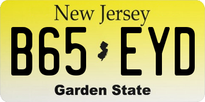 NJ license plate B65EYD