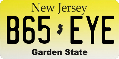 NJ license plate B65EYE