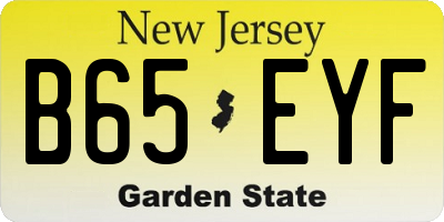 NJ license plate B65EYF