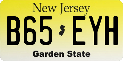 NJ license plate B65EYH