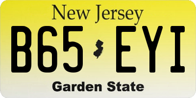 NJ license plate B65EYI
