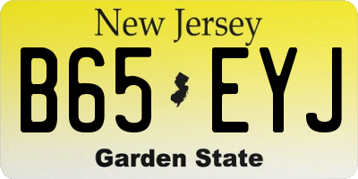 NJ license plate B65EYJ