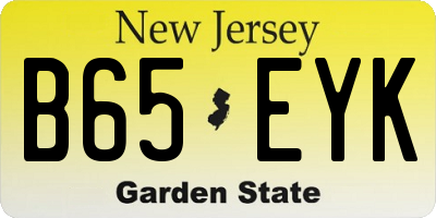 NJ license plate B65EYK