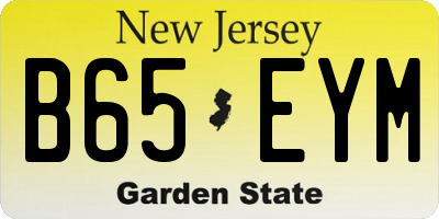 NJ license plate B65EYM