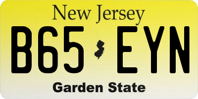 NJ license plate B65EYN