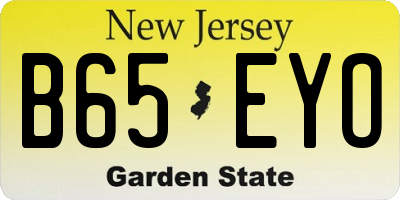 NJ license plate B65EYO