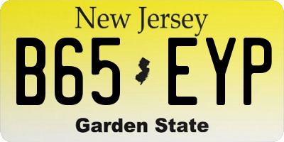 NJ license plate B65EYP