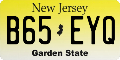 NJ license plate B65EYQ