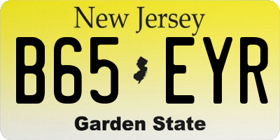 NJ license plate B65EYR