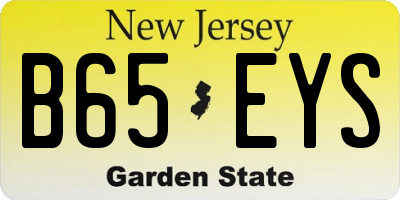 NJ license plate B65EYS