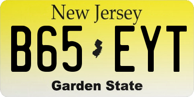 NJ license plate B65EYT