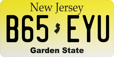 NJ license plate B65EYU