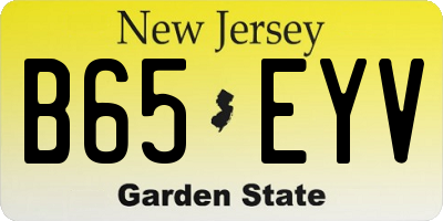 NJ license plate B65EYV