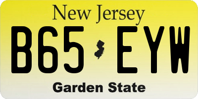NJ license plate B65EYW