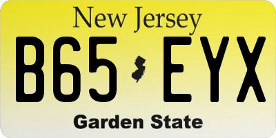 NJ license plate B65EYX