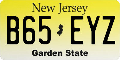 NJ license plate B65EYZ