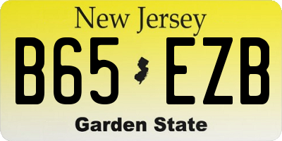 NJ license plate B65EZB