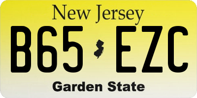 NJ license plate B65EZC