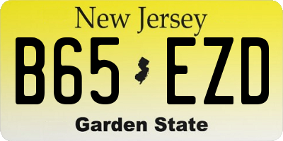 NJ license plate B65EZD